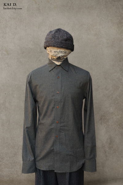 Ultra Soft Heather Cotton Denham shirt - Forest - M, L, XL