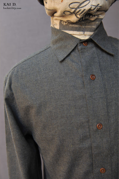 Ultra Soft Heather Cotton Denham shirt - Forest - M, L, XL