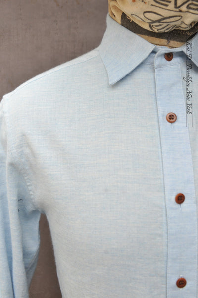 Delancey Shirt - Fresh Blue Soft Herringbone - S, M, L, XL, XXL