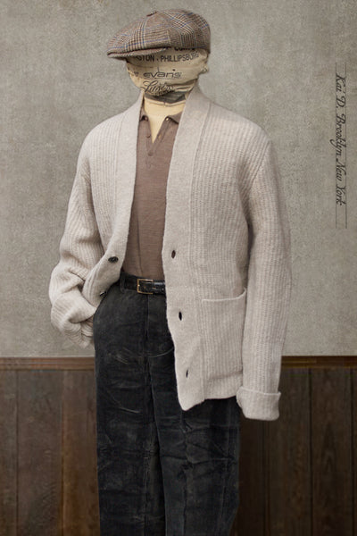 Linus Fuzzy Cardigan - Natural - S, M