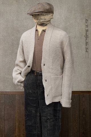 Linus Fuzzy Cardigan - Natural - S, M