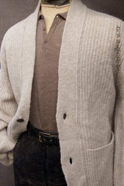 Linus Fuzzy Cardigan - Natural - S, M