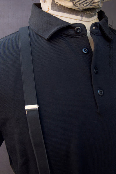 Gassed Cotton Polo - Black - M, XL