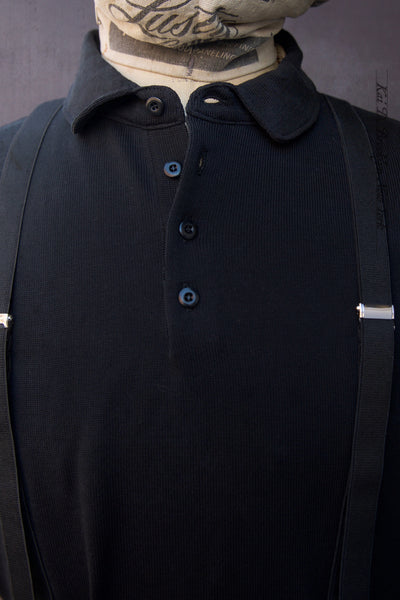 Gassed Cotton Polo - Black - M, XL