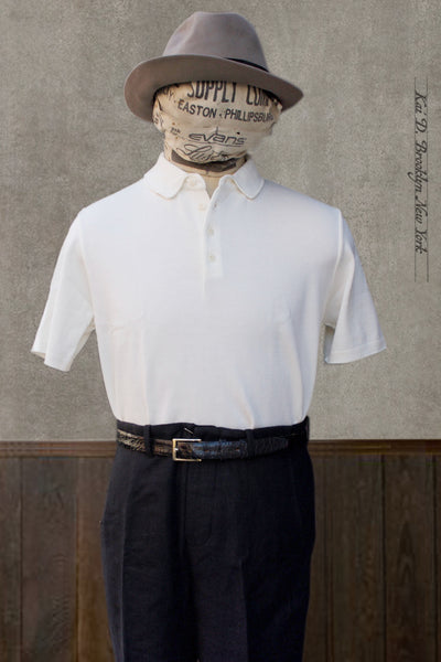 Gassed Cotton Polo - Offwhite - M, L, XL