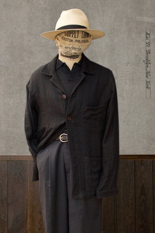 Architect Jacket - Black Double Gauze Cotton - M, L, XL, XXL