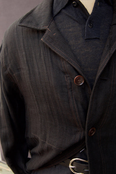 Architect Jacket - Black Double Gauze Cotton - M, L, XL, XXL