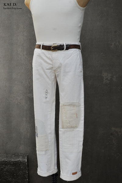Boro White Cotton Pants - Gavin - 31/32