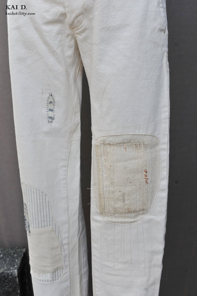 Boro White Cotton Pants - Gavin - 31/32