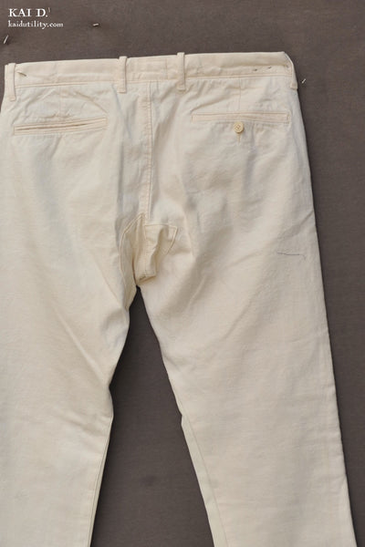 Boro White Cotton Pants - Gavin - 31/32