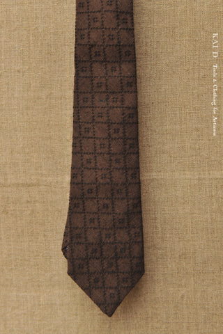 Jacquard Cotton Geo Tie - Dark Brown