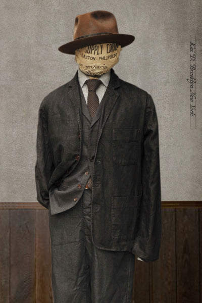 Ginsberg Jacket (Relaxed Fit) - Cotton Linen Denim - S, M, L, XL