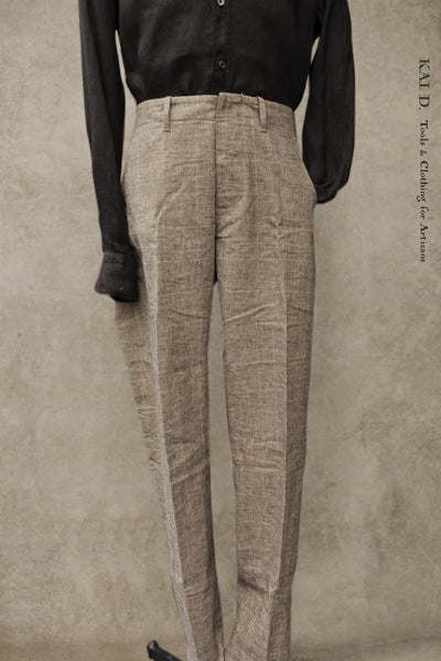 Borough Pants - Cotton Linen Glen Plaid - 30, 34, 36