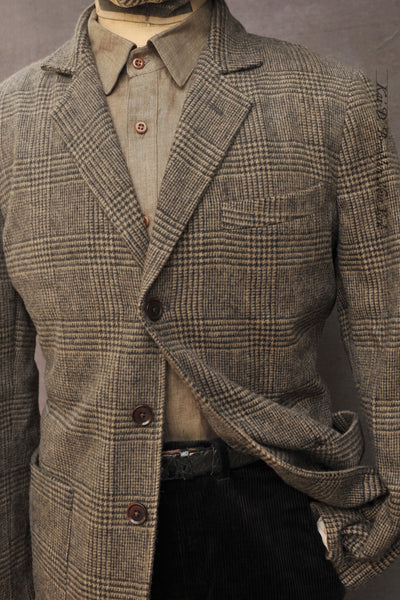 Shoemaker's Jacket - Wool Cashmere Glen Plaid - S, M, L, XL