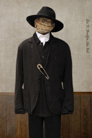 Garment Dyed Shoemaker Jacket - Heavy Linen Black -  L/XL