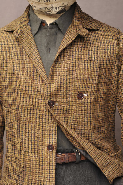 Degas Work Jacket - English Wool - Gold Check - M, L
