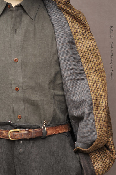 Degas Work Jacket - English Wool - Gold Check - M, L