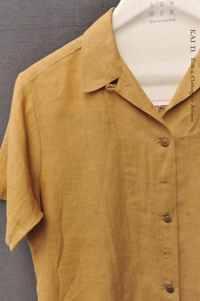 Margaret Shirt - Belgian Gold Linen - XS, S, M