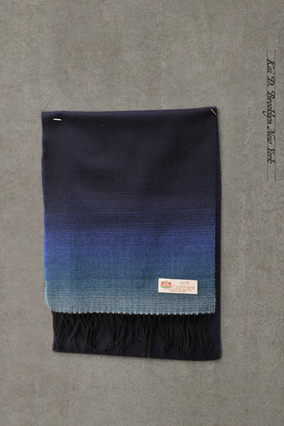 Pure Cashmere Wool Scarf - Gradation Blue
