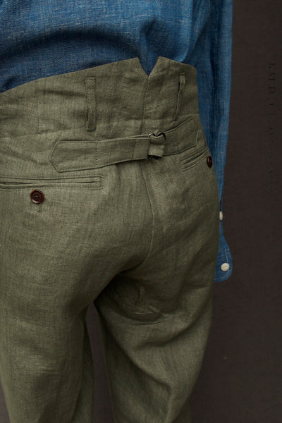 Light Belgian Linen Borough Pants - Fern Heather - 30, 32, 34, 36