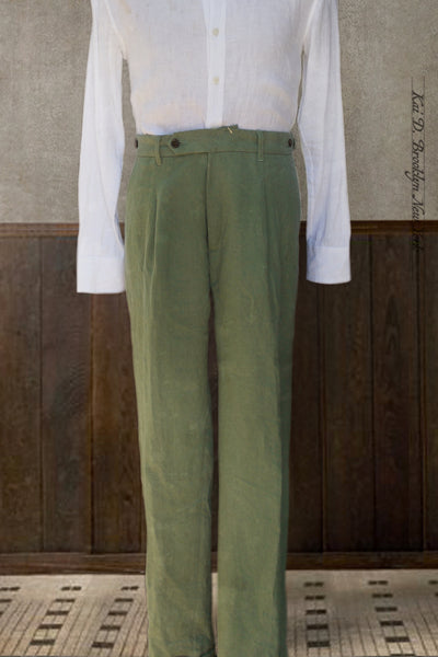 Journeyman Trousers - Grass Green Heavy Linen - 30, 32, 34, 36