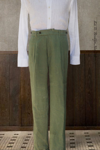 Journeyman Trousers - Grass Green Heavy Linen - 30, 32, 34, 36