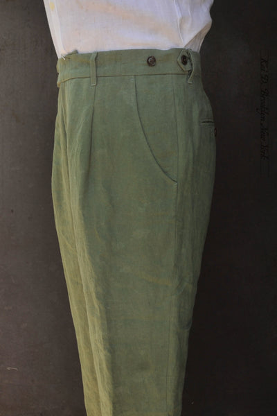 Journeyman Trousers - Grass Green Heavy Linen - 30, 32, 34, 36