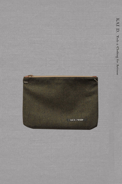 Hold All Utility Pouch - Green bonded wool