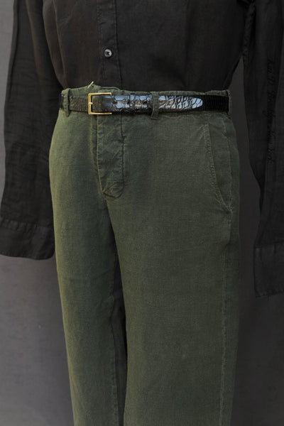 Borough Pants - Garment Dyed Belgian Linen  - Fatigue - 30, 32, 34, 36, 38