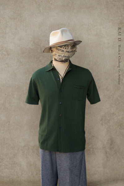 Ripley Button Front Shirt - Dark Green - M, XL