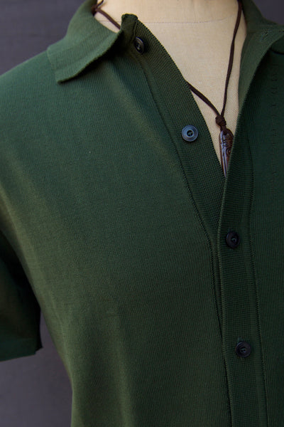 Ripley Button Front Shirt - Dark Green - M, XL