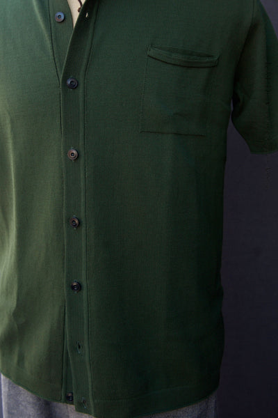 Ripley Button Front Shirt - Dark Green - M, XL