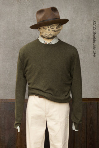 Mongolian Cashmere Sweater - Army Green - M, L, XL