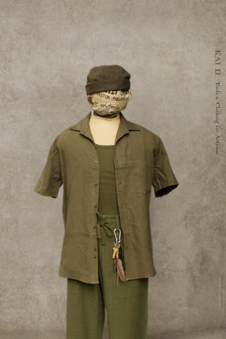 Cassady Shirt - French Green Linen - S, M, L, XL, XXL
