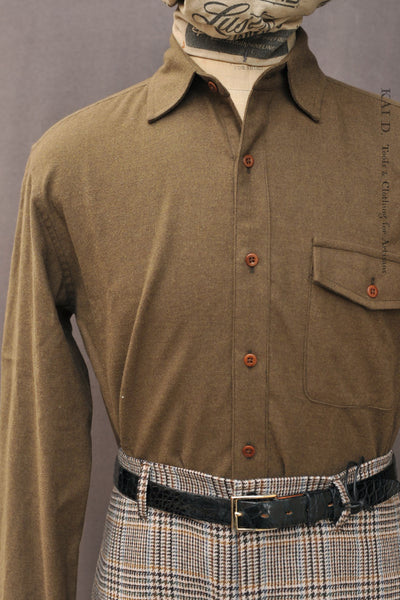 Cassady Shirt (Relaxed Cut)- Green Heather Baby Flannel - M, L, XL