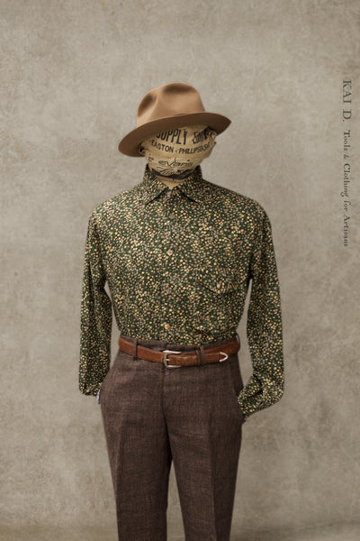 Classic Button Down Shirt - Green Liberty Print - M, L, XL