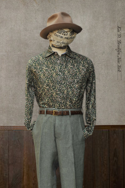 Classic Button Down Shirt - Green Liberty Print - L, XL
