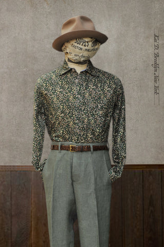 Classic Button Down Shirt - Green Liberty Print - L, XL