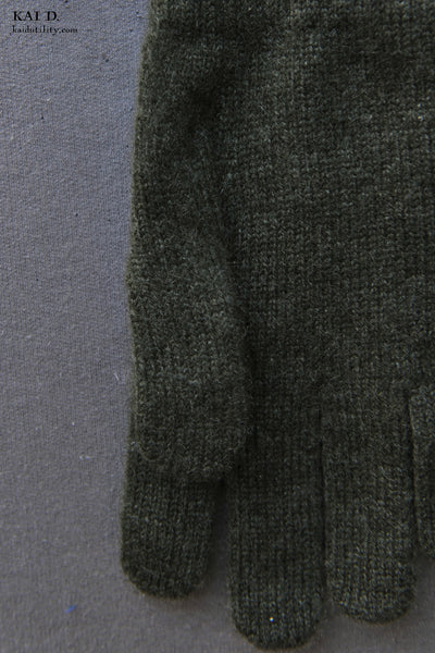 Cashmere Gloves - Mens - Green Heather