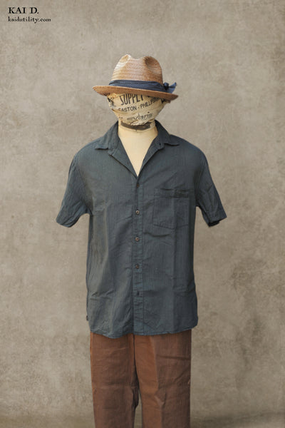 Garment Dyed Cotton Cassady shirt - Mineral Grey - M, L