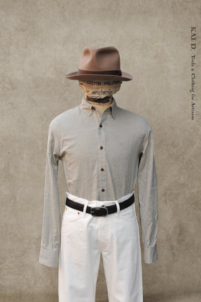 Soft Cotton Herringbone Delancey Shirt - Pale Green - L, XL