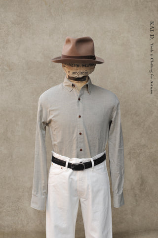 Soft Cotton Herringbone Denham Shirt - Pale Green - M, L, XL