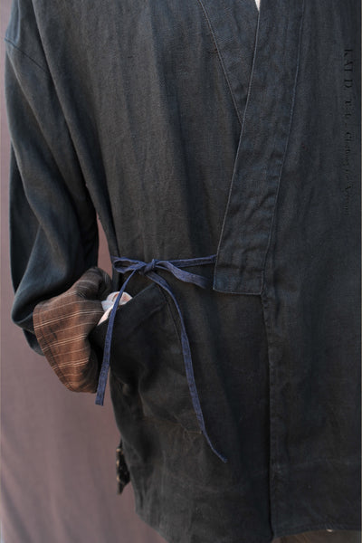 Washed Linen Japanese Farmer Coat - Jewel Green - S (NO RETURN)