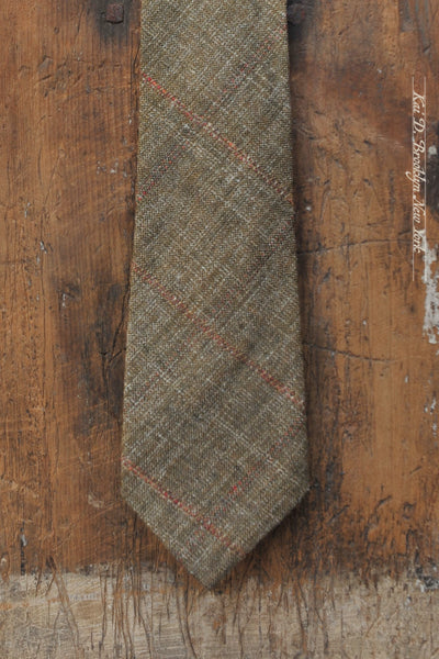 Irish Linen Plaid Tie - Sartorial Green