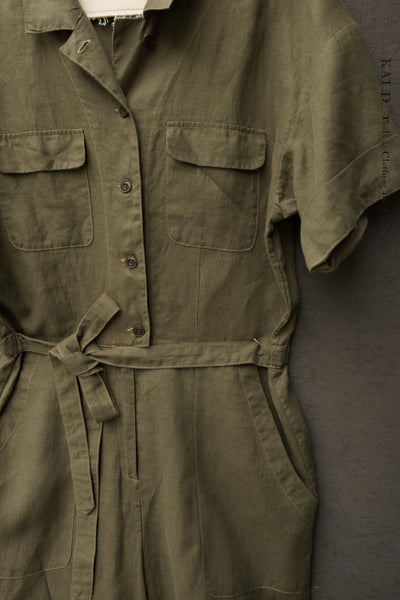 Louis Jumpsuit - Washed Green - S, L