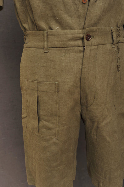 Martin Shorts - French Green Linen - 28, 30, 32, 34, 36