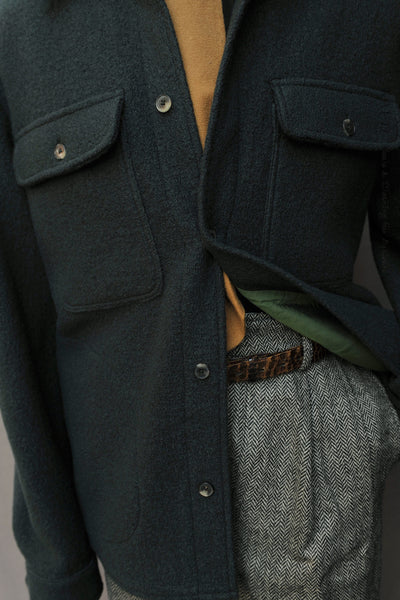 Parisian Two Pocket Overshirt - Boiled Wool - L