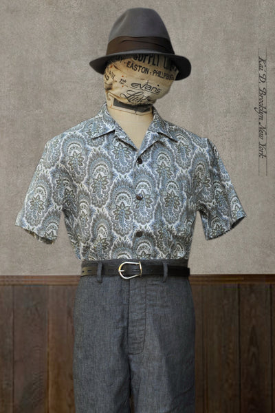 Slater Shirt - Light Green/Blue Paisley Tapestry - S, M, L, XL, XXL