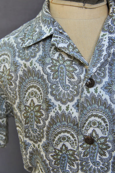 Slater Shirt - Light Green/Blue Paisley Tapestry - S, M, L, XL, XXL