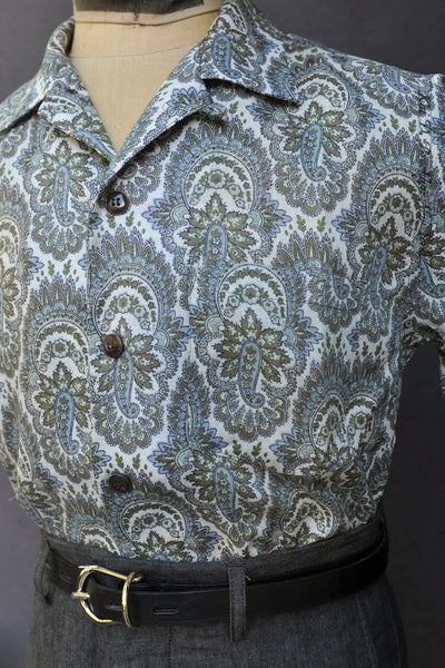 Slater Shirt - Light Green/Blue Paisley Tapestry - S, M, L, XL, XXL